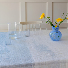 Lapuan Kankurit SAARI tablecloth-blanket white-rainy blue