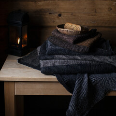 Lapuan Kankurit TERVA towel black-multi-grey and black-multi-brown